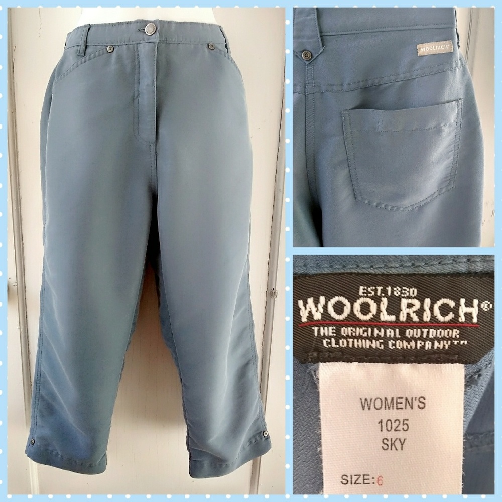Woolrich Sky Blue Med-High Rise Capri Pant Size 6